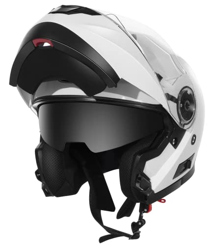 Motorcycle Modular Full Face Helmet DOT Approved - YEMA YM-926 Motorbike...
