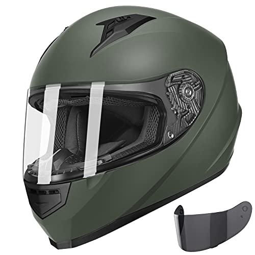 GLX GX11 Compact Lightweight Full Face Motorcycle Street Bike Helmet with...